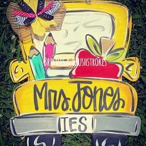 TEMPLATE-Teacher door hanger template | truck|  digital download