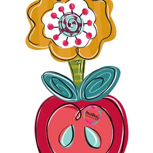 TEMPLATE-Fall Apple flower door hanger template | digital download