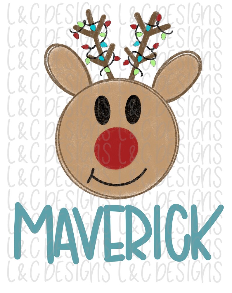 Digital Download Christmas Sublimation Design PNG Reindeer