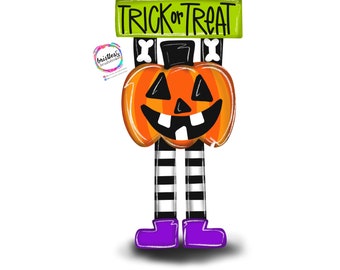 TEMPLATE-Skelly Jack | digital download | Halloween | door hanger template | jack-o-lantern | pumpkin