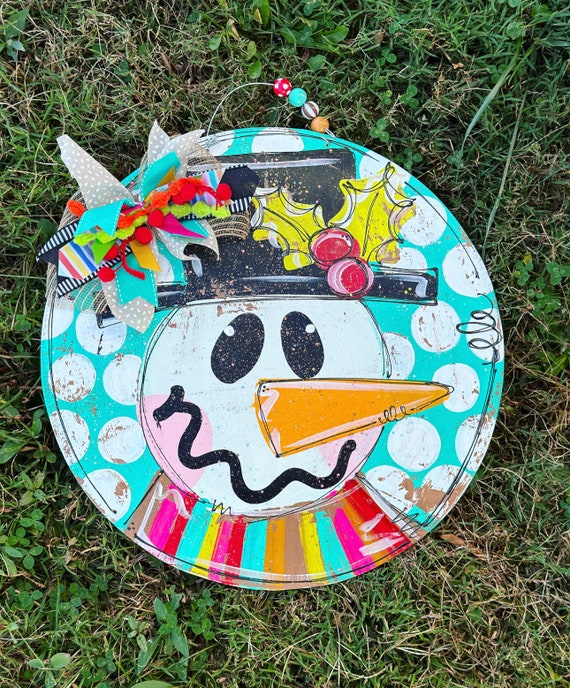 VORLAGE-Schneemann | rund | Trschild Vorlage | Winter | Weihnachten |  Stechpalme | gepunktet - Etsy.de