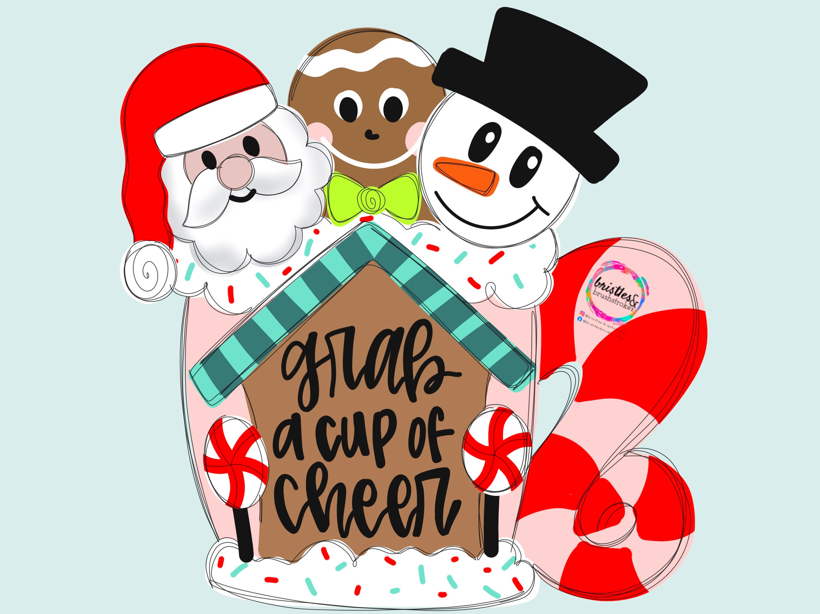TEMPLATE- Christmas Door Hanger Template | Digital Download | Cup of ...
