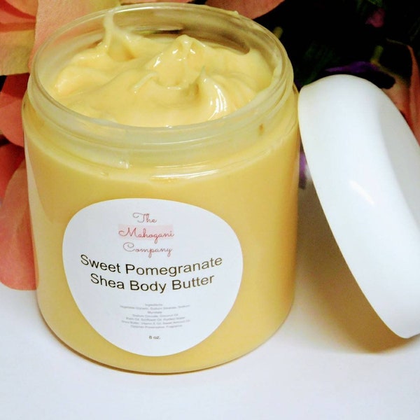 Sweet Pomegranate Shea Body Butter | Shea Body Butter | Moisturizing Body Butter | 100% Vegan Skincare