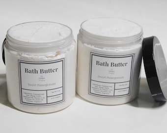 Foaming Bath Butter | Mango Butter Bath Butter | Organic Bath Butter in Fun Fragrances | Choose Your Exfoliant | 8 oz Jar
