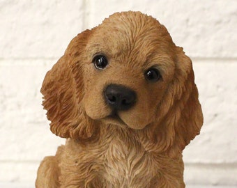 COCKER SPANIEL Chien Figurine Statue Réaliste Animal Maison Jardin Décor Résine Collection Sculpture Extérieure Pelouse Patio Accents Cour