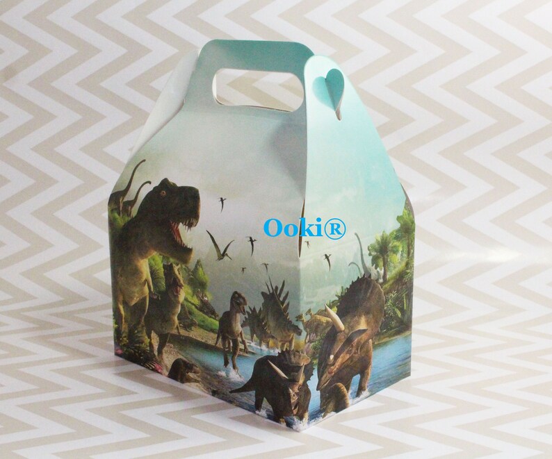 12 Piece Dinosaur Party Pack Favor Box Treats Gift Jurassic Theme Dino Kids Children Birthday Celebration Craft Art