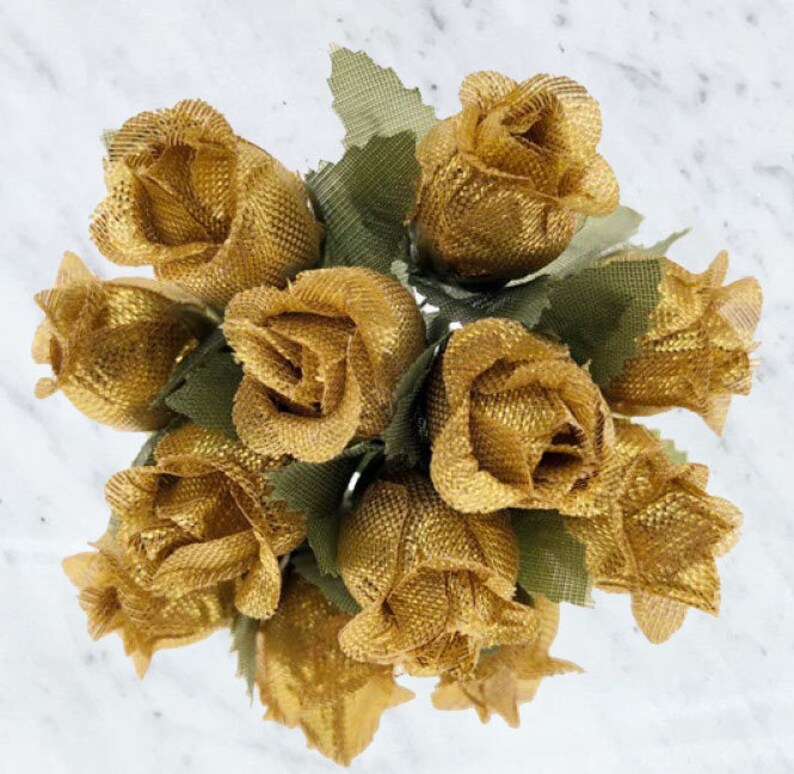 Miniature 144 Poly Silk Flower Rose Bouquet Scrapbook DIY Etsy