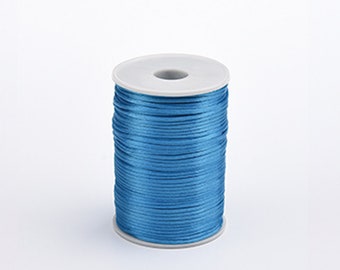 Turquoise Color 2mm Nylon SATIN CORD RatTail Rat Tail Crafts 100 yd Yards Art Spool Craft Party DIY