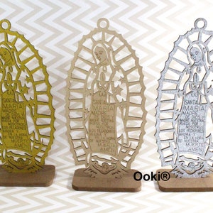 12 Glitter Lady Guadalupe Virgen María Soporte de madera Corte láser Bautismo Centro de mesa 1ª Comunión Fiesta infantil Favores Bautizo Bautizo