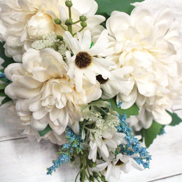 crème dahlia open stijl zijde roos struik kunstmatig boeket bundel bloem bruiloft thuiskantoor bruidsontwerp DIY bloementuin