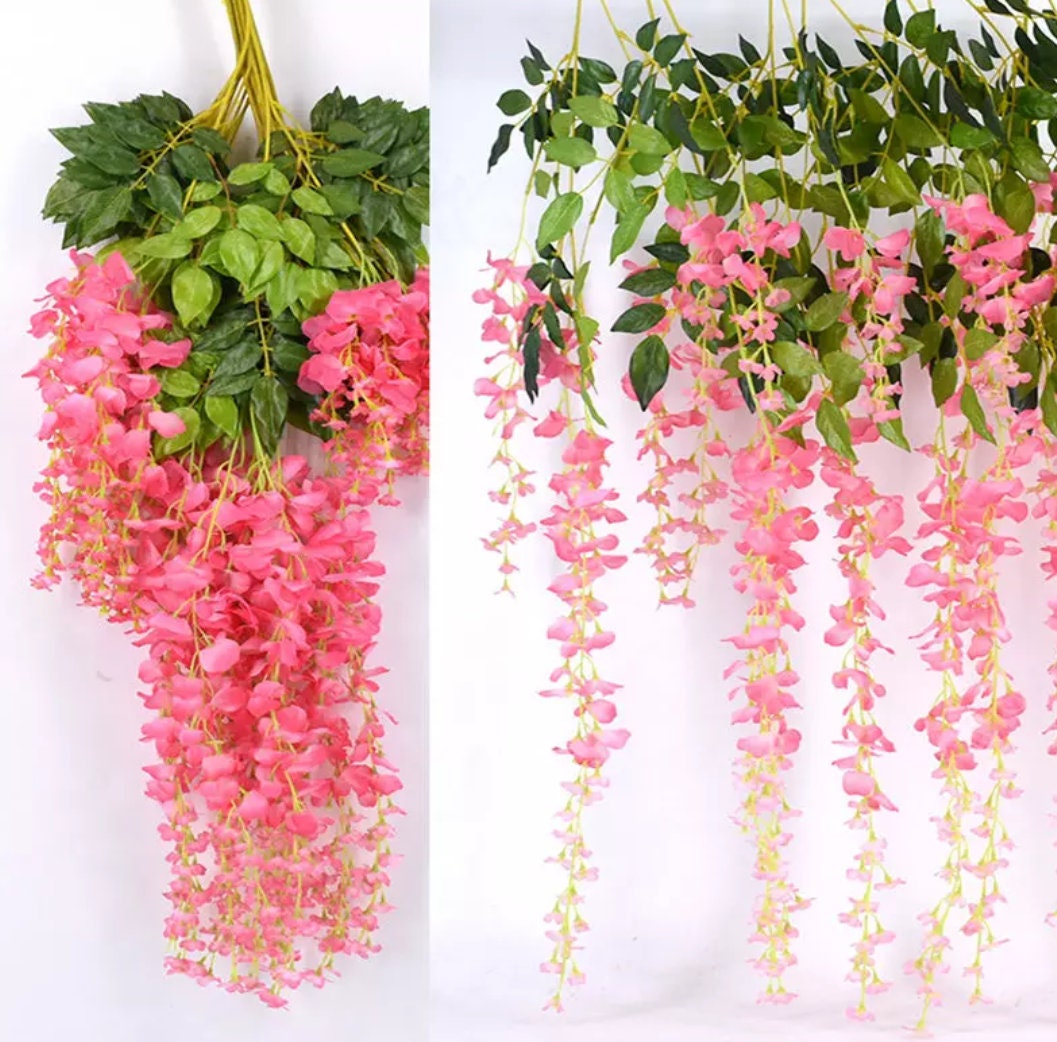 12 Artificial Wisteria Flowers Garland Artificial Vine Rattan Etsy