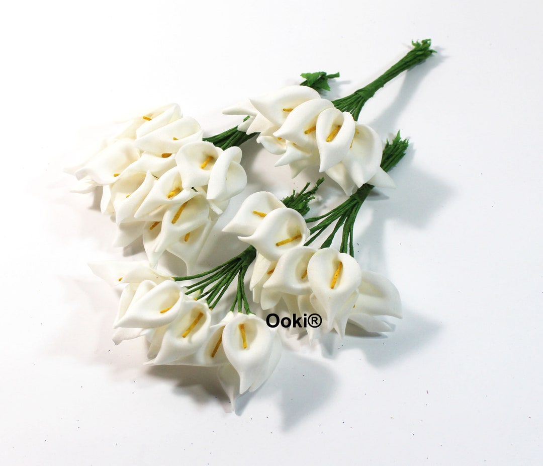 144 Artificial Mini Calla Lily Flower Heads Fake Floral Bouquet Crafts ...