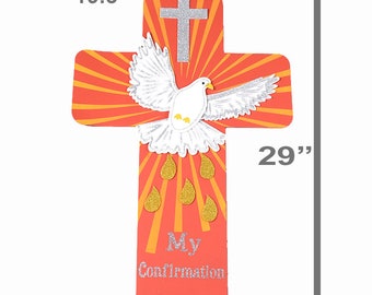 My Confirmation Cross Bird Dove Jumbo EVA Craft Foam Wall Decor Party Favor Celebration Baptism