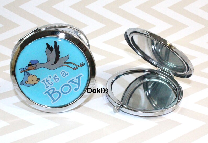 Christening Silver Plated Stork Blue Crystals For Boy