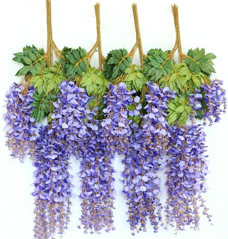 12 Artificial Wisteria Flowers Garland Artificial Vine Rattan Etsy
