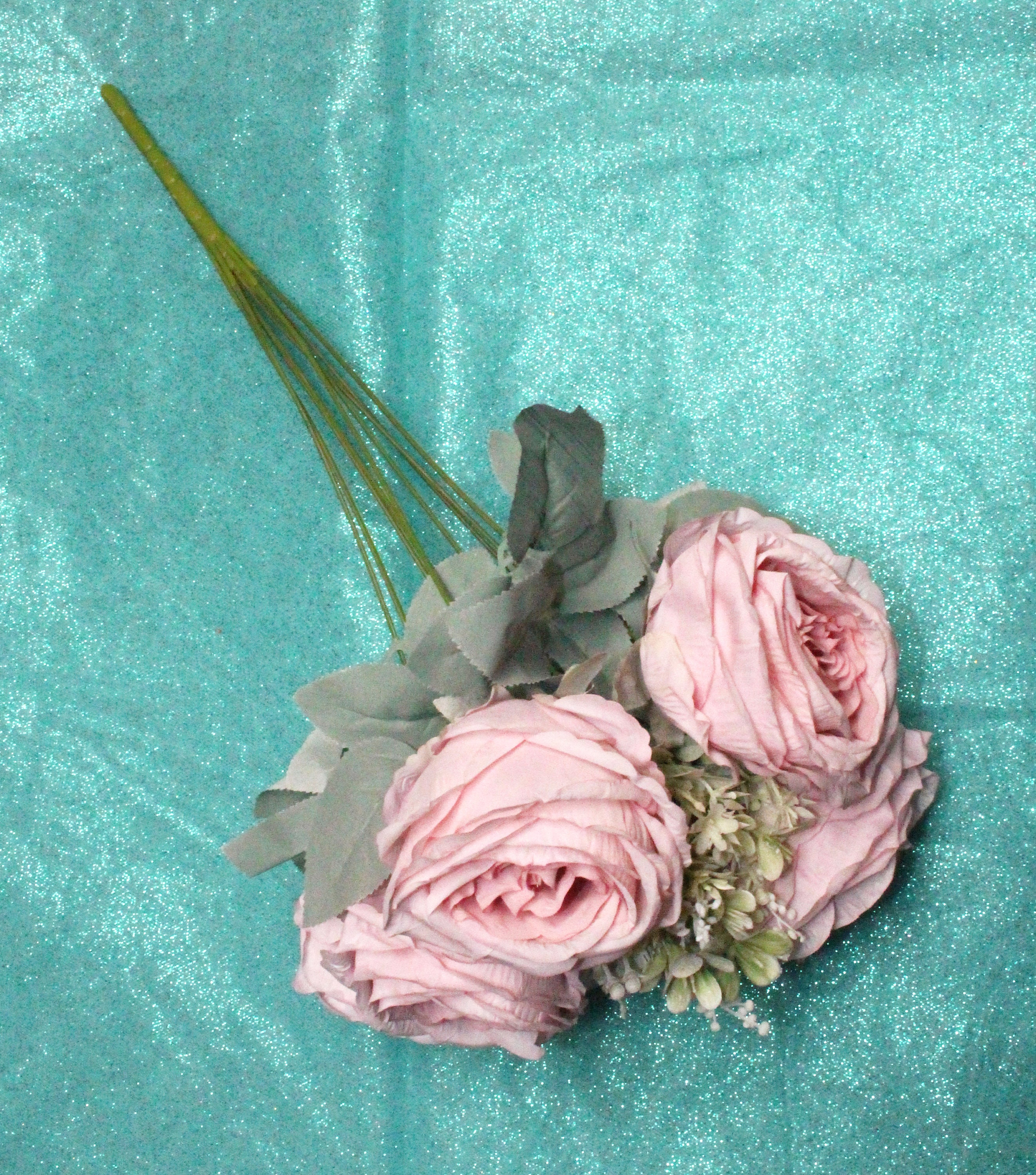Beautiful Blush Love 6 Head Silk Rose Open Cabbage Bush Etsy
