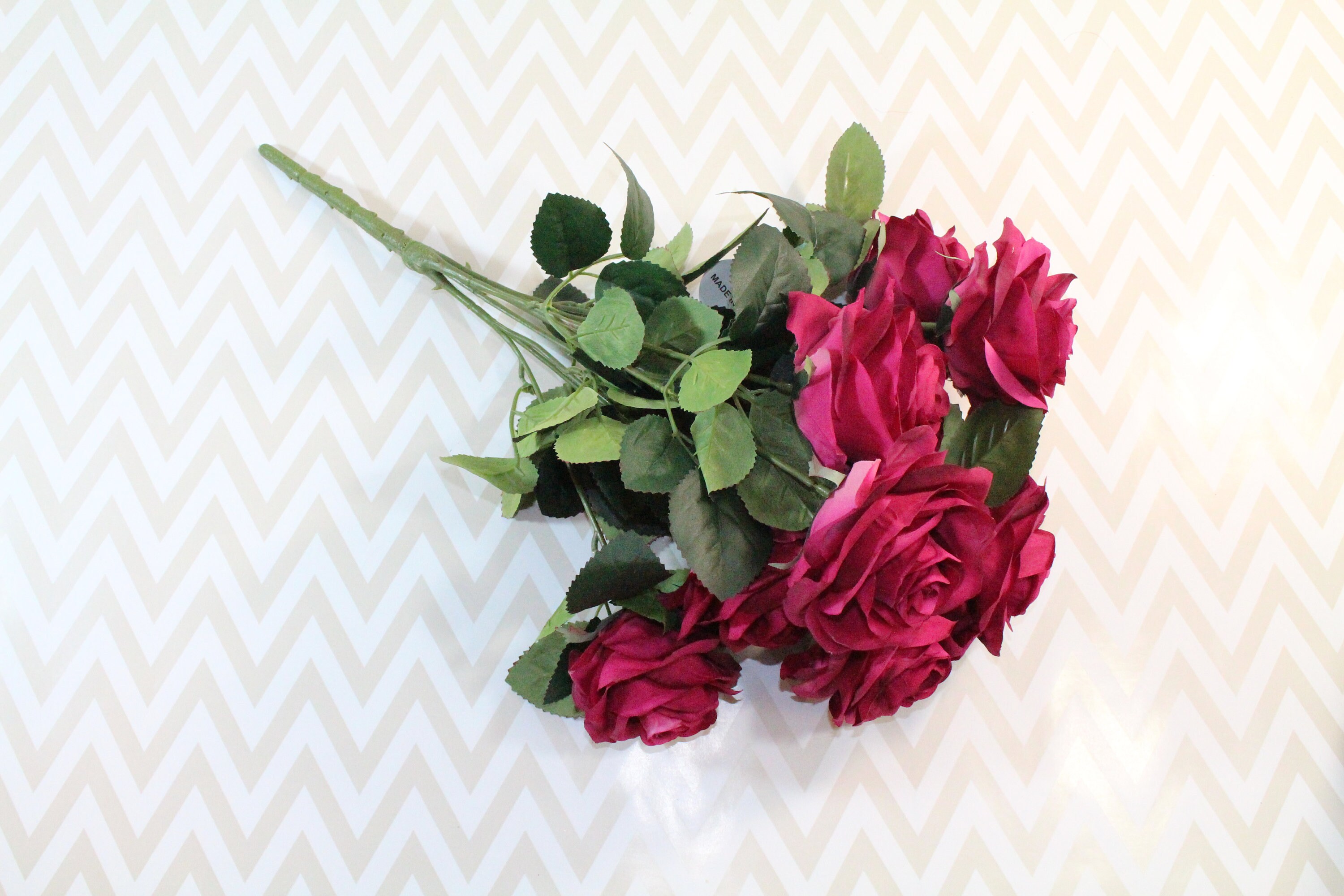 Burgundy Rose Bouquet Artificial Silk Flower 10 Heads Bush for Etsy