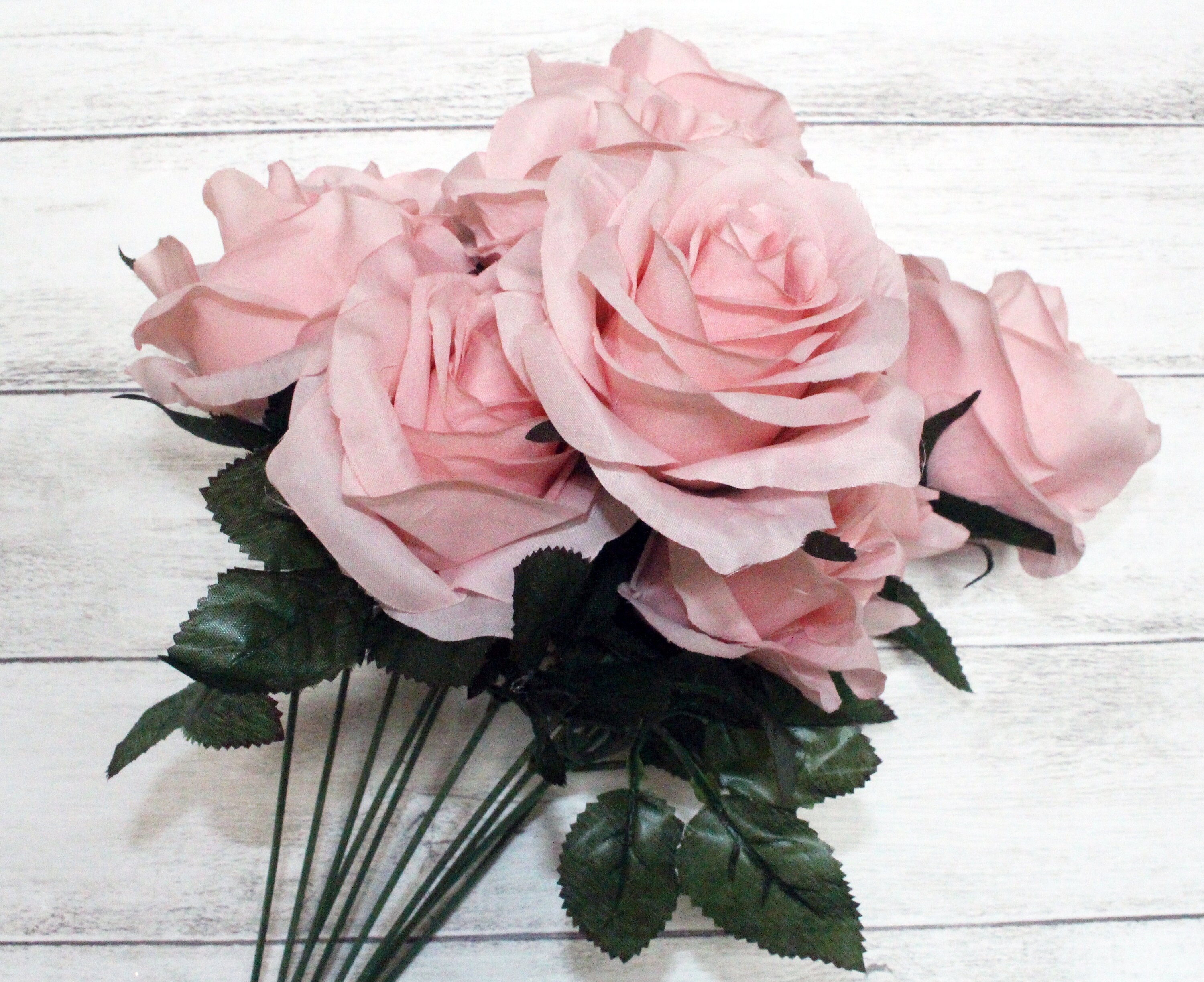 Barley33 21 Cabezas Artificiales Flores de Seda Rosa Elegante Elegante Ramo de Flores Europeas decoración 