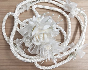 All White Intertwine Embellishment Accent Rope Migajon Lazo Wedding Lasso Traditional Lazos De Boda Tradicional Bridal Gift Box Union