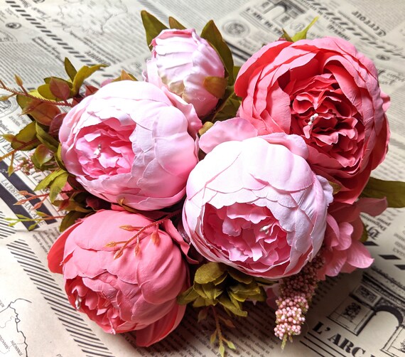 Mini artificial flowers cabbage rose bunch 1/4 12 flowers per bundle  wedding