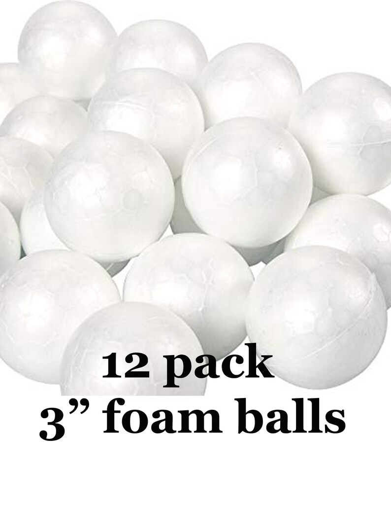 12 Pack of Styrofoam Balls 3 Round White Styro Foam Etsy