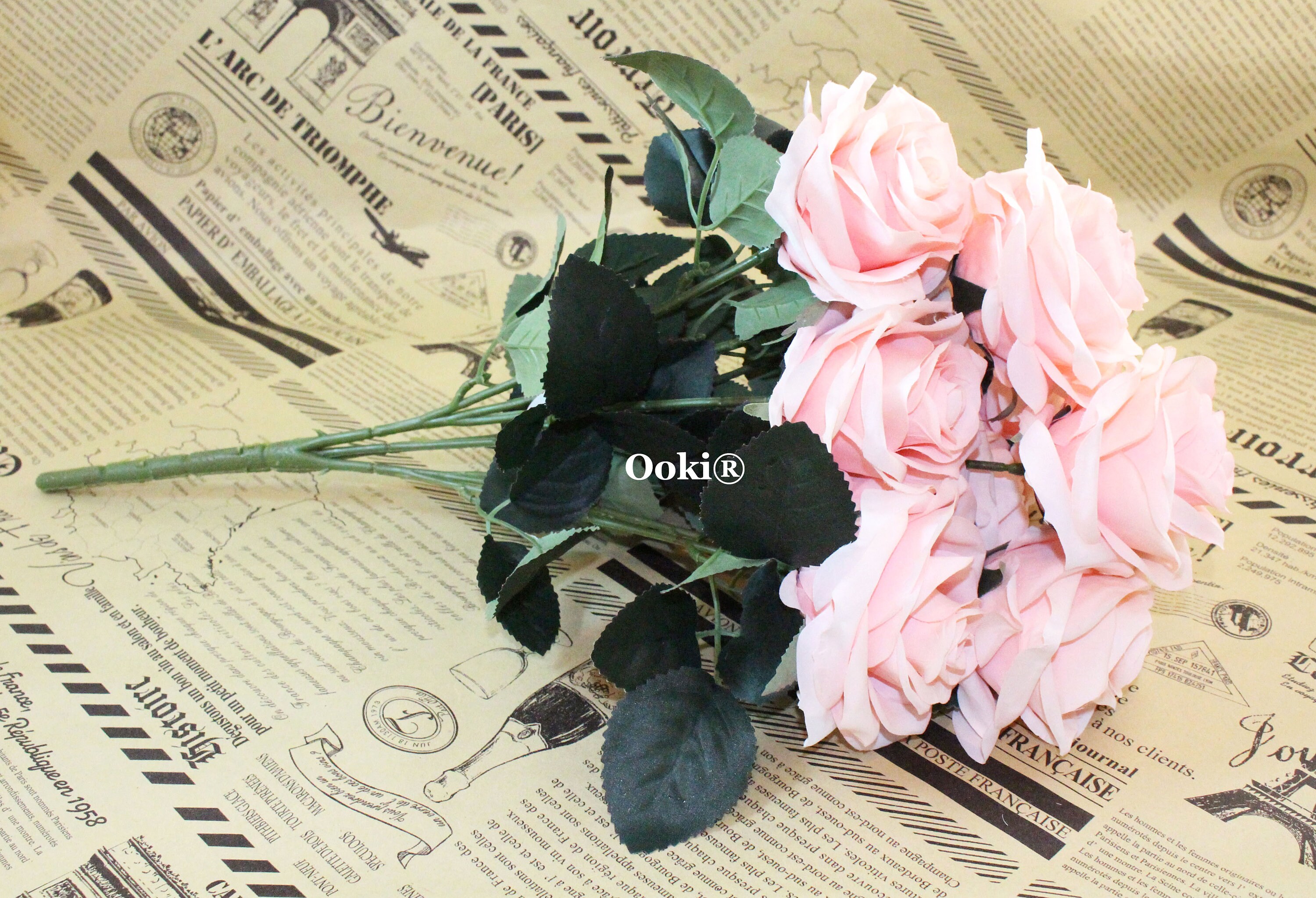 Pink Blush Rose Bouquet Artificial Silk Flower 10 Heads Bush - Etsy