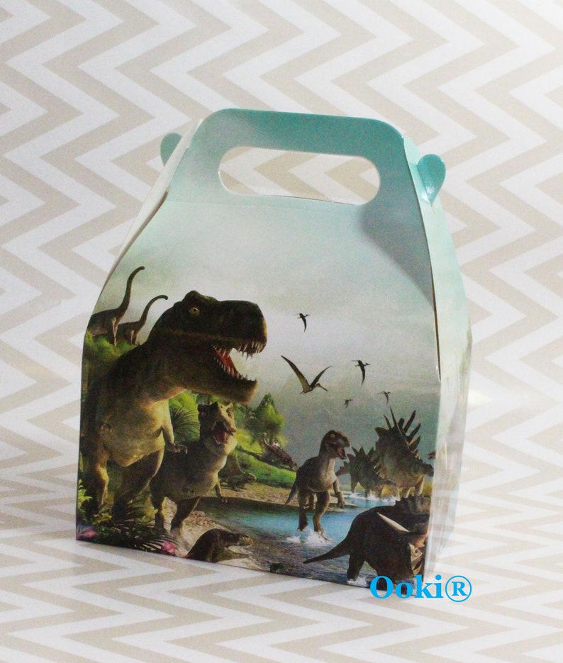 12 Piece Dinosaur Party Pack Favor Box Treats Gift Jurassic Theme Dino Kids Children Birthday Celebration Craft Art