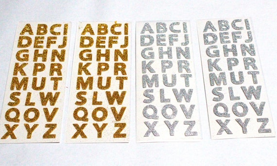 Small Letter Resin Stickers, Self Adhesive, Glitter UK