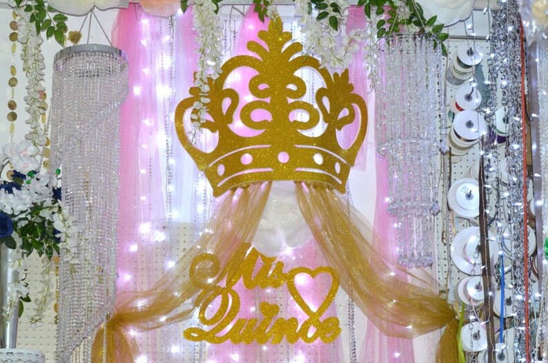 Gold EVA Foam Glitter Crown Party Favors Recuerdos Princess Prince Crowns Corona Birthday Photo Backdrop Decor