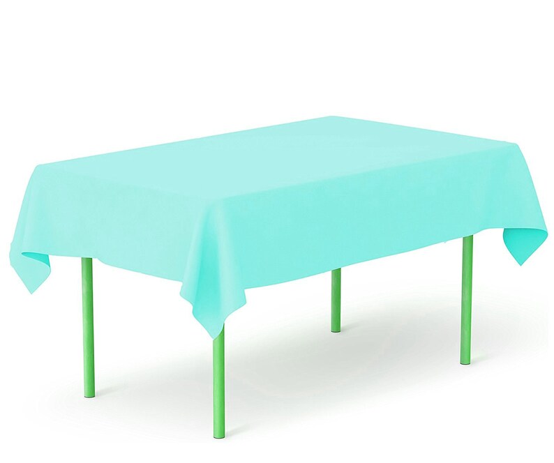 Teal Heavy Duty Plastic Tablecloth reusable rectangle Etsy