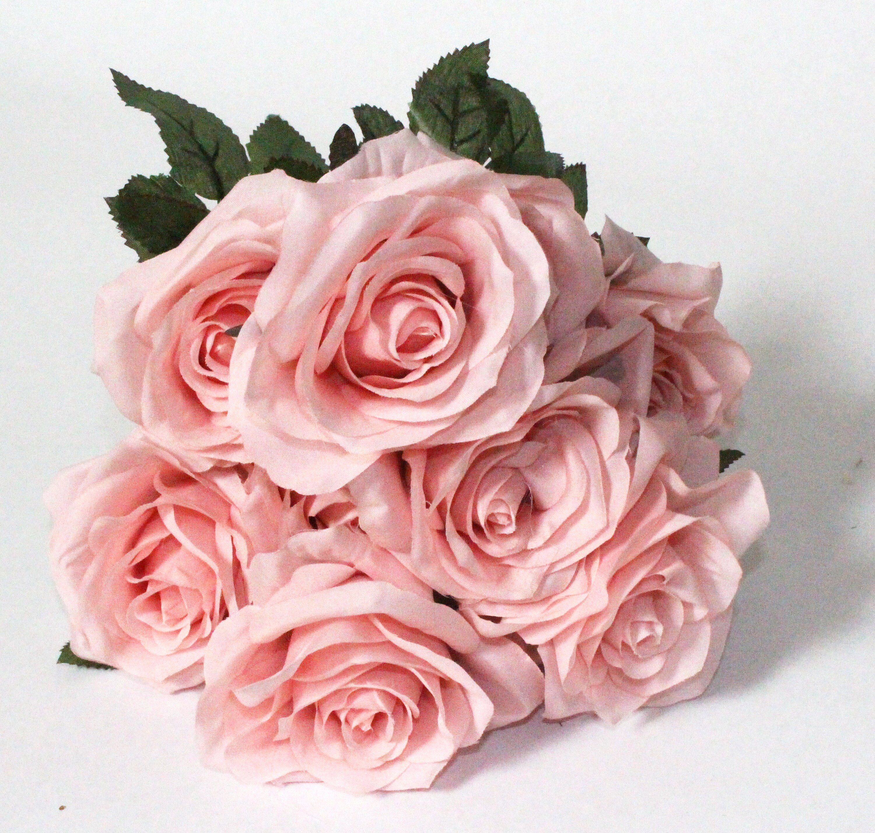 Blush Color Rose Bouquet Artificial Silk Flower 9 Heads Bush - Etsy