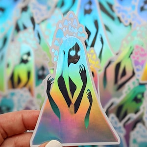 Shroomaiden Mushroom Holographic Sticker | Mushroom Sticker | Trippy Water Bottle Sticker | Psychedelic Sticker