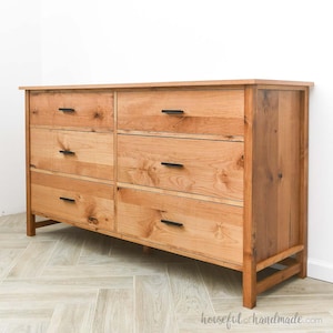 6 Drawer Dresser Woodworking Plans - Large DIY Dresser PDF Plans