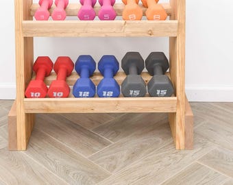 Weight Rack Woodworking Plans DIY Wooden Dumbbell Holder
