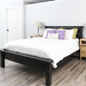 King Bed Woodworking Plans - Wood Platform Bed PDF Plans - Easy DIY Bed with Headboard and Footboard