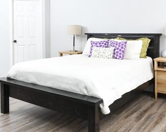 King Bed Woodworking Plans - Wood Platform Bed PDF Plans - Easy DIY Bed with Headboard and Footboard