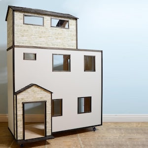 Bouwplannen voor poppenhuis 4' - 11' printbare pdf-houtbewerkingsplannen voor poppenhuis