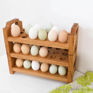Stackable Egg Trays Woodworking Plans - Farm Fresh Egg Shelves PDF Build Plans - Countertop Egg Storage