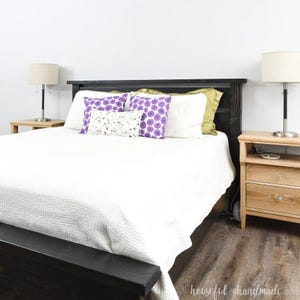 Queen Bed Woodworking Plans - Wood Platform Bed PDF Plans - Easy DIY Bed with Headboard and Footboard