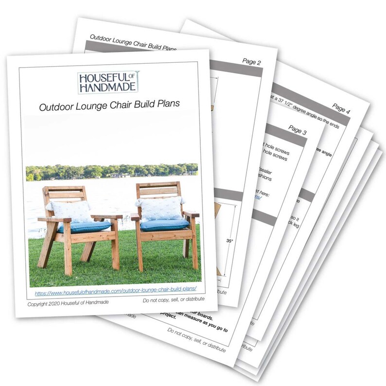 Outdoor Lounge Chair Woodworking Plans - Wood Patio Chair PDF Plans - Etsy
