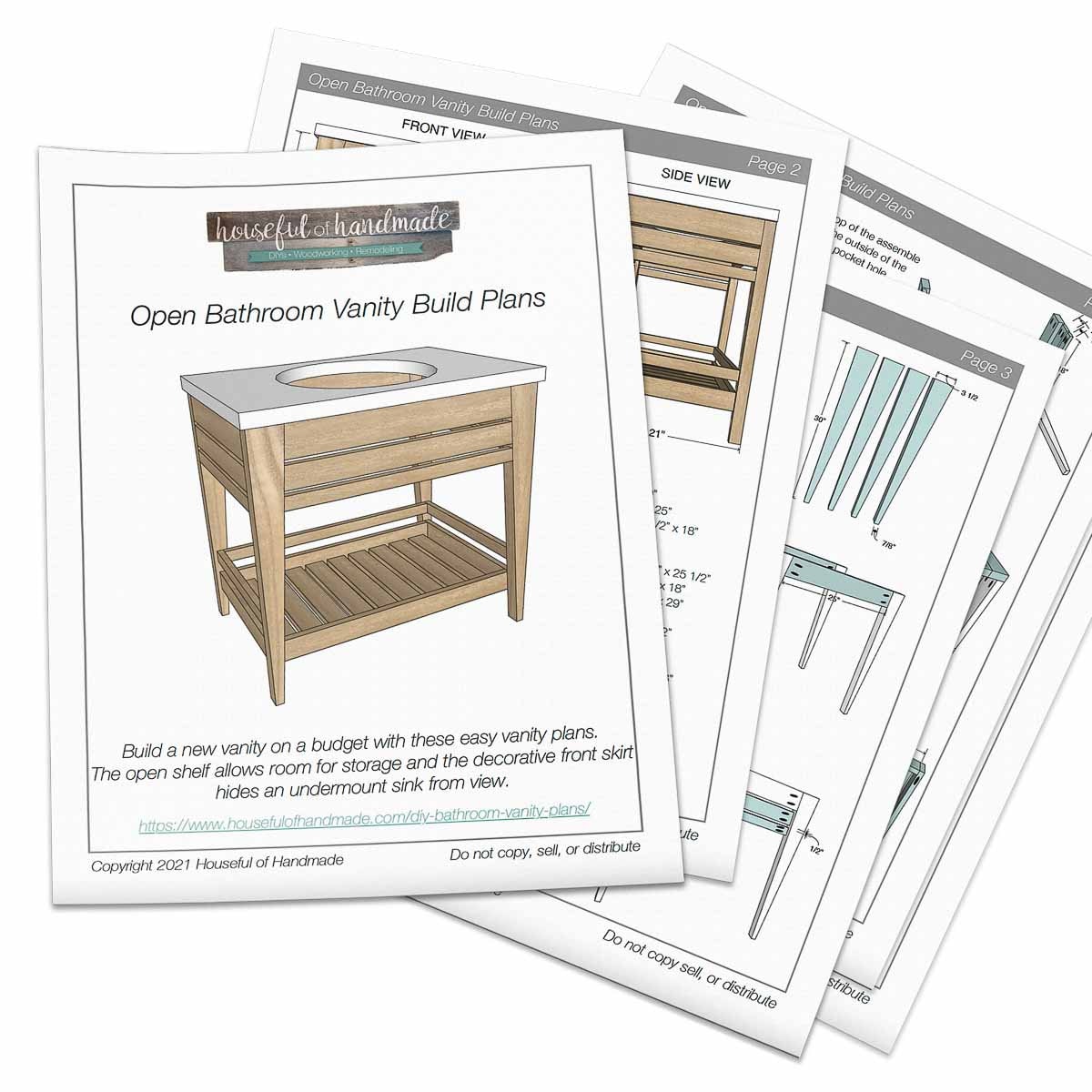 Open Bathroom Vanity Woodworking Plans Etsy Hong Kong