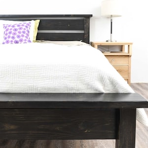 Full Bed Woodworking Plans - Wood Platform Bed PDF Plans - Easy DIY Bed with Headboard and Footboard