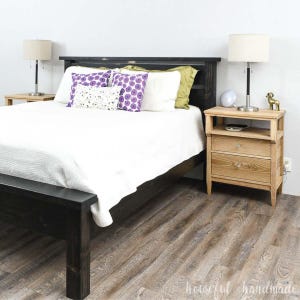 California King Bed Woodworking Plans - Wood Platform Bed PDF Plans - Easy DIY Bed with Headboard and Footboard