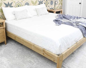 King platform bedframe houtbewerkingsplannen - pdf-plannen houten bed