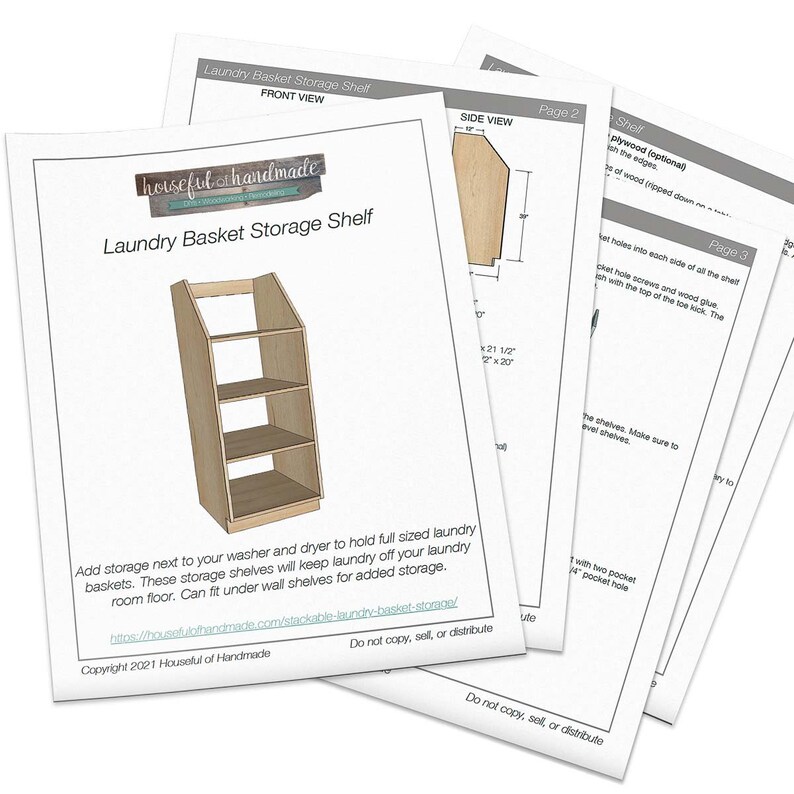 Laundry Basket Shelf Build Plans Etsy