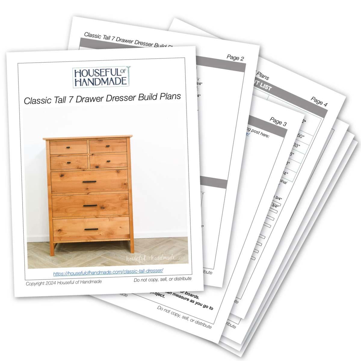 7 Drawer Dresser Woodworking Plans - Tall DIY Dresser PDF Plans - Etsy