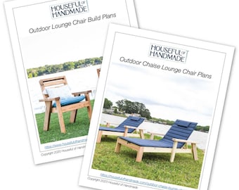 Outdoor Chair & Chaise Lounge Chair Woodworking Plan Bundle - Patio Furniture PDF Build Plans