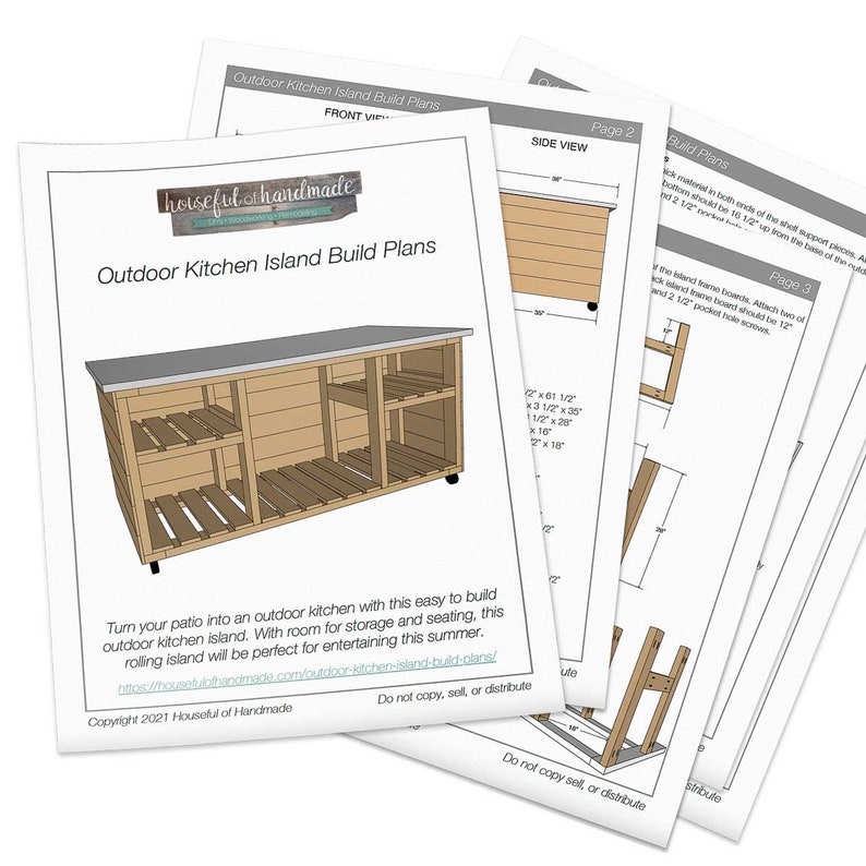 Outdoor Kitchen Island Build Plans Etsy