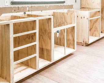 Piani di lavorazione del legno per base del telaio frontale - Piani di costruzione PDF stampabili - Guida alla costruzione di armadi