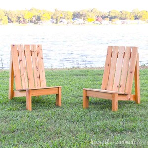 Modern Adirondack Chair Woodworking Plans - Wood Lounge Chair PDF Build Plans